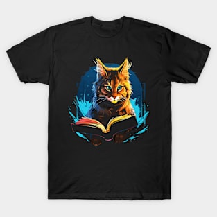 American Bobcat Reads Book T-Shirt